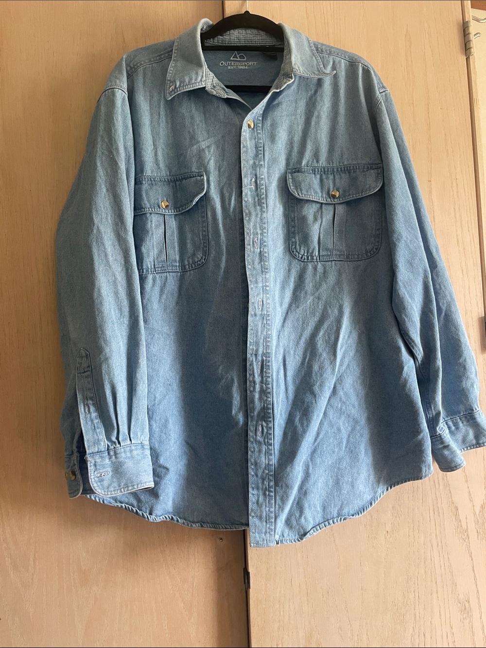 Light Wash Denim Button-Front Shirt